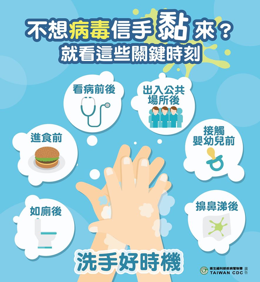 洗手好時機-疾管署宣導海報