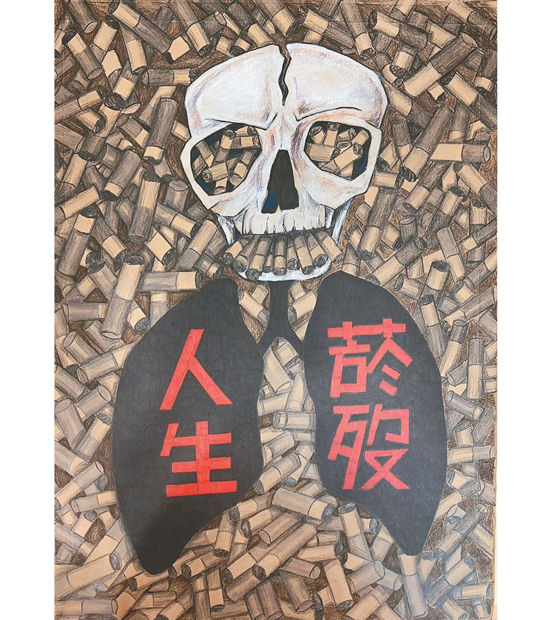 國中生覺敏桀用畫勸世 激勵母親戒菸